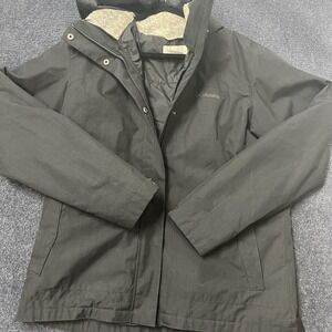 Columbia Interchange Jacket Womens XL Black Hooded Lined Winter Coat Outdoor